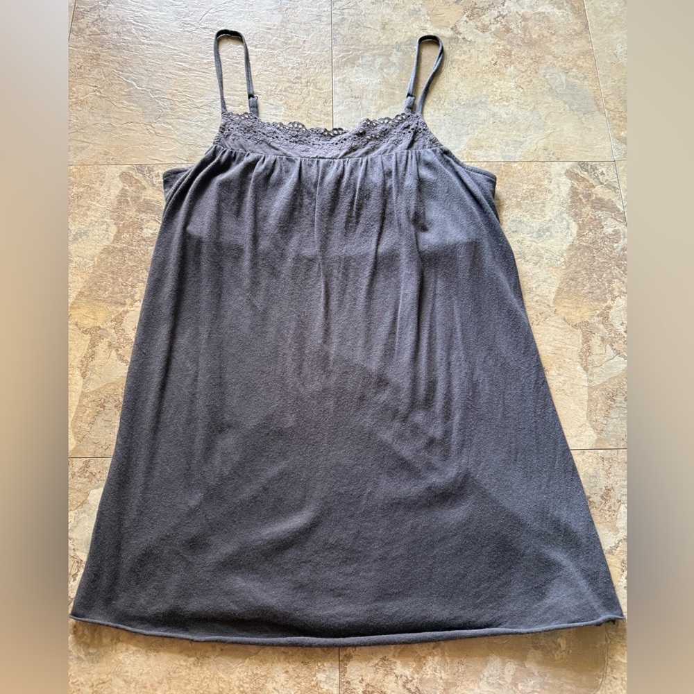 ROXY Grey Lace-Trim Cami Top